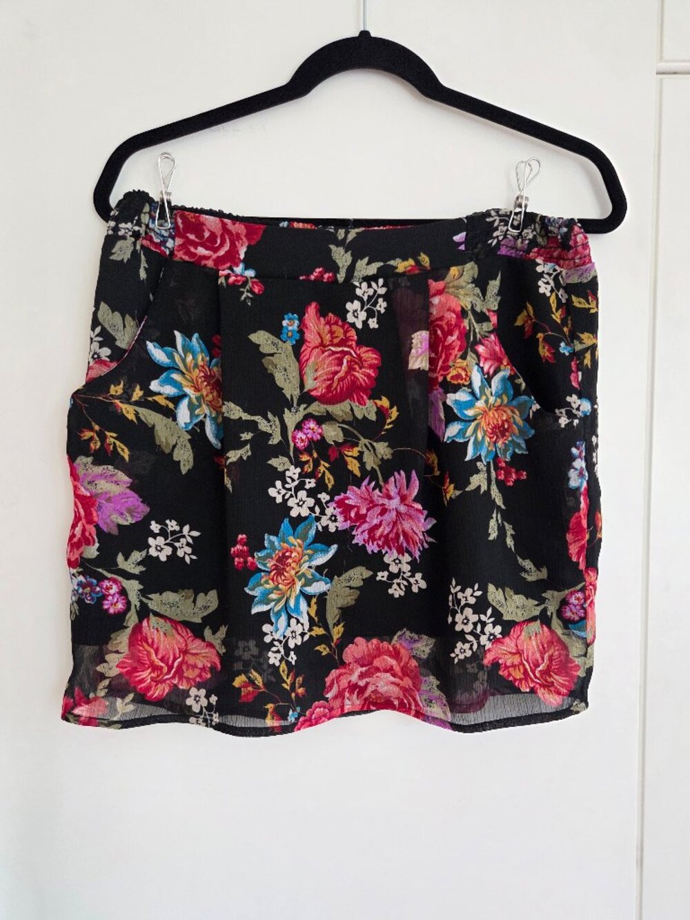 Sheer Floral Mini Skirt